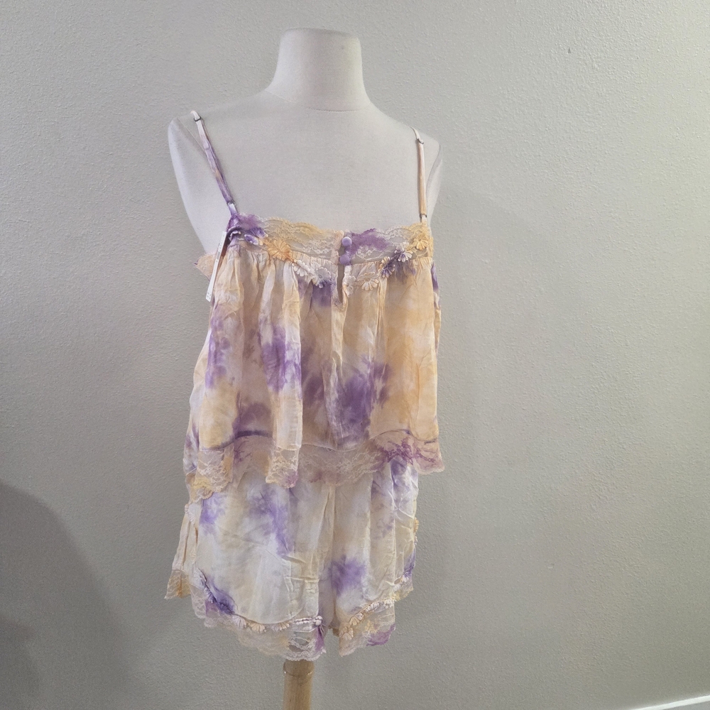 Anthropologie Purple and Tan Camisole